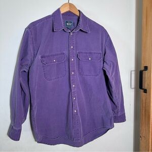 Vintage Woolrich 100% Cotton Purple Stonewashed Button-Up Shirt